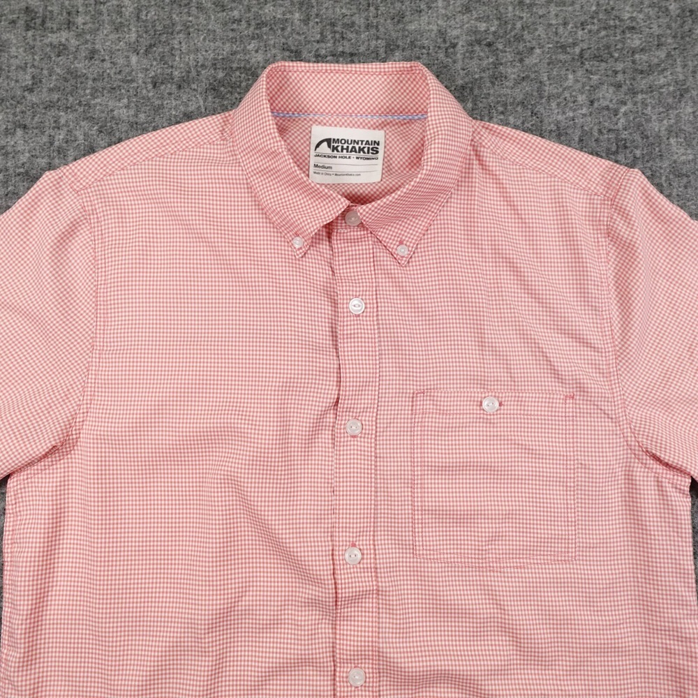 Mountain Khakis Shirt‎ Mens Medium Salmon Pink Passport EC Short Sleeve